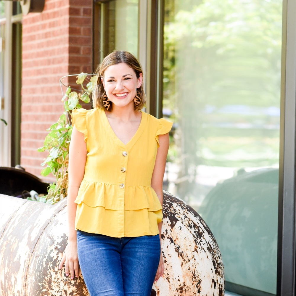 Yellow Tiered Ruffle Too